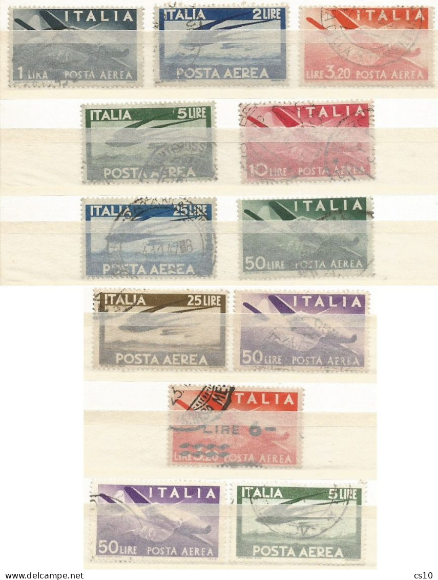 Italy Republic Posta Aerea Airmail "DEMOCRATICA" - Cpl 12v Issue - VFU Condition - Sammlungen