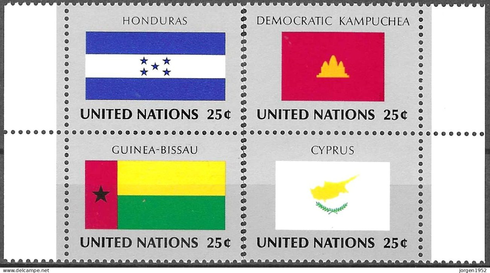 UNITED NATIONS # NEW YORK FROM 1988 STAMPWORLD 587-90** - Emisiones Comunes New York/Ginebra/Vienna