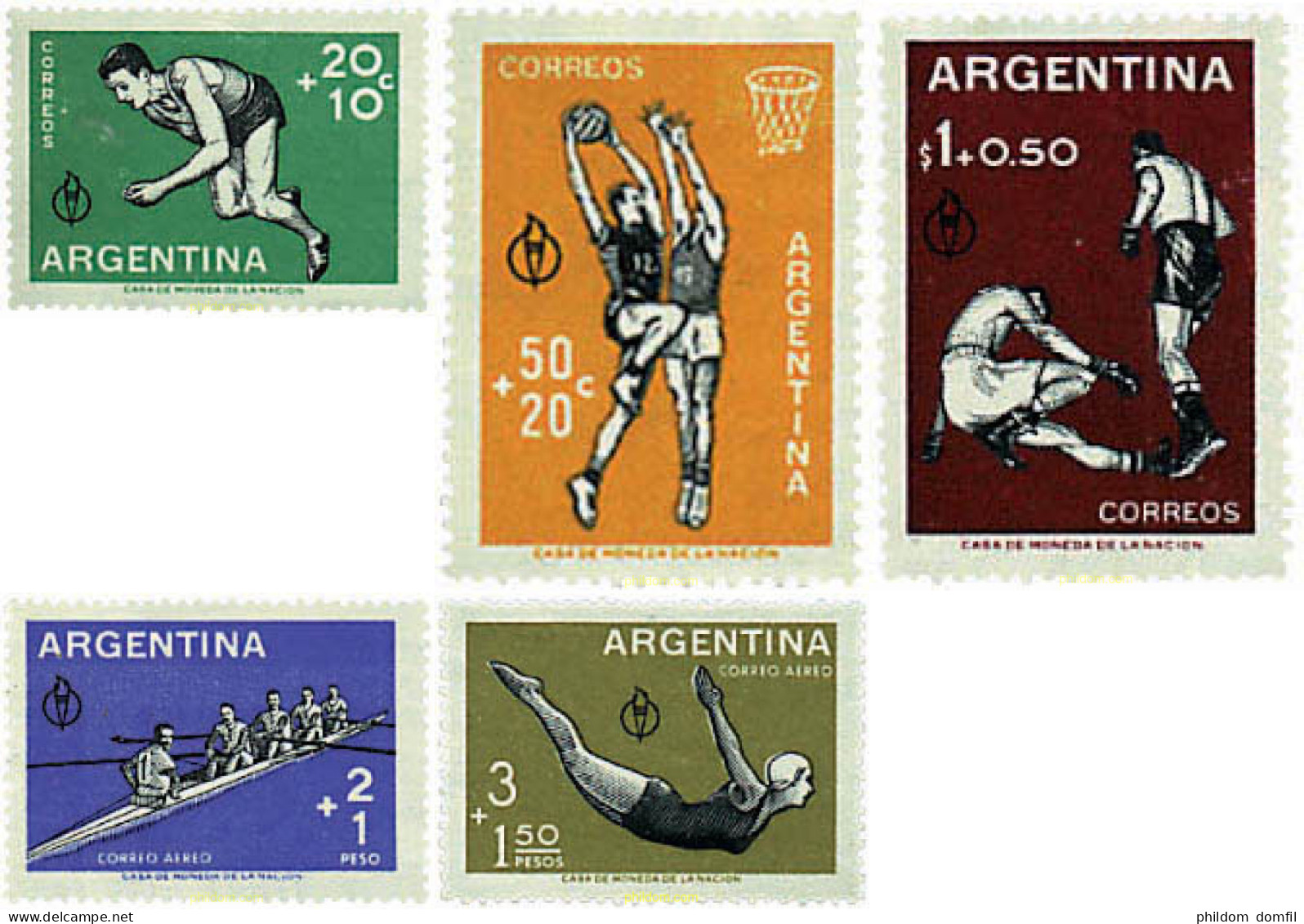 255998 MNH ARGENTINA 1959 3 JUEGOS DEPORTIVOS PANAMERICANOS EN CHICAGO - Neufs