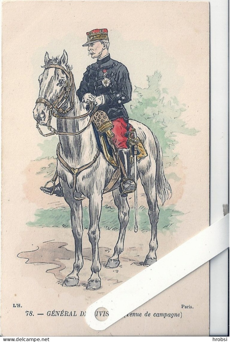 Illustrateur Kauffmann Paul, Militaria, Uniformes, 7_ Général De Division, à Cheval  Edition L'H - Kauffmann, Paul