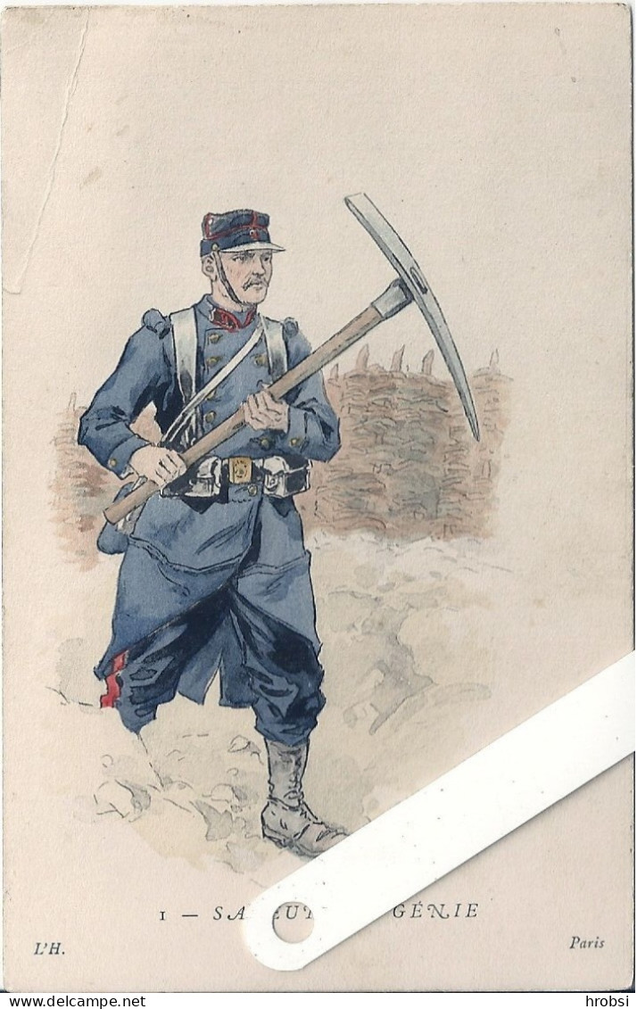 Illustrateur Kauffmann Paul, Militaria, Uniformes,  1 Sapeur Du Génie Edition L'H - Kauffmann, Paul