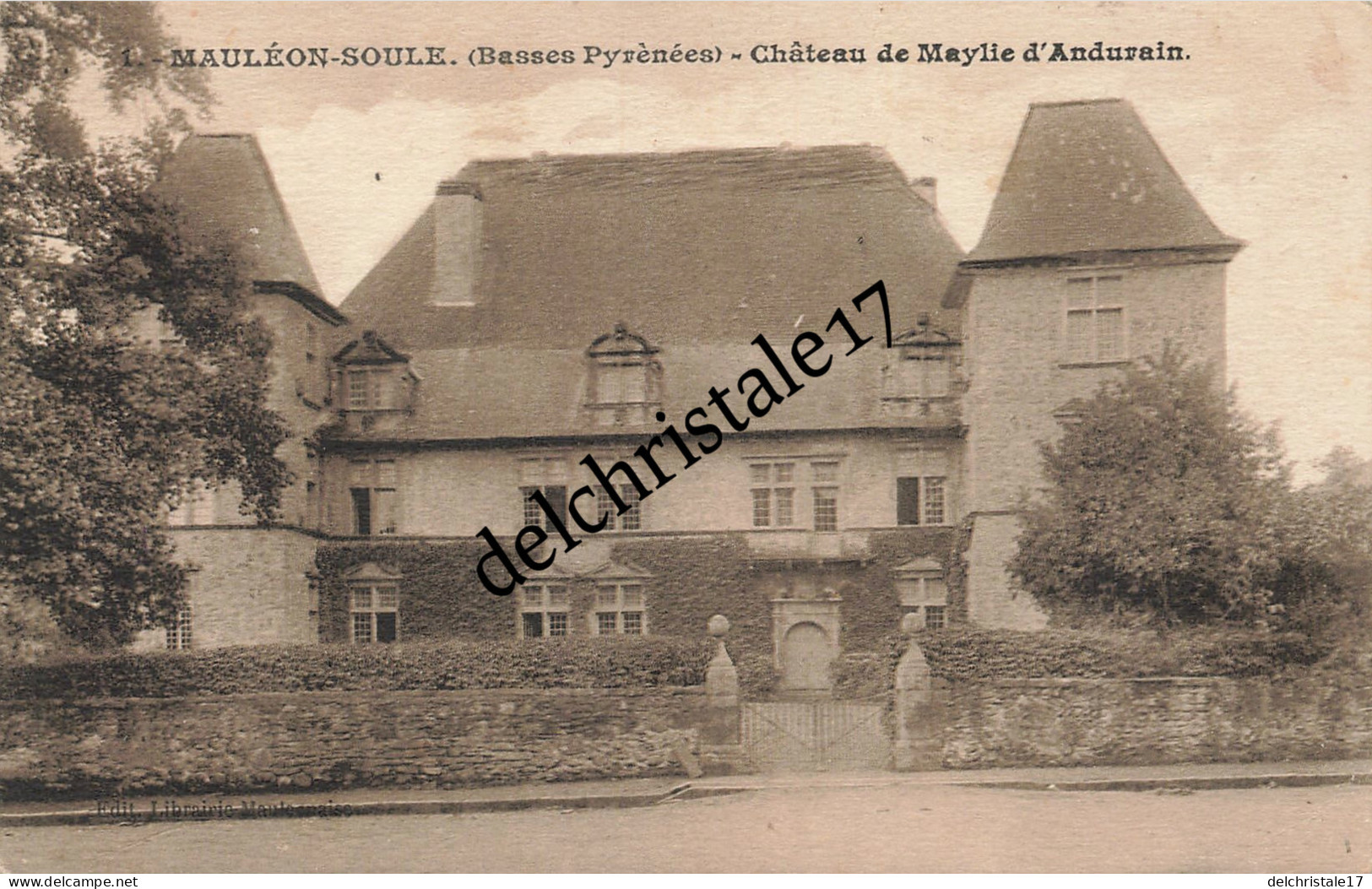 CPA 64 0045 MAULÉON-SOULE - Château De Maylie D'Andurain - Joli Plan De La Façade Du Château Avec Lière - Voyagée - Mauleon Licharre
