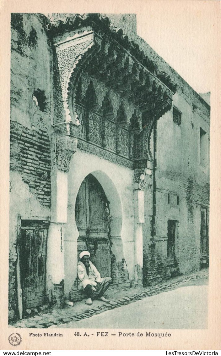 MAROC - Fez - Porte De Mosquée - Carte Postale Ancienne - Fez (Fès)