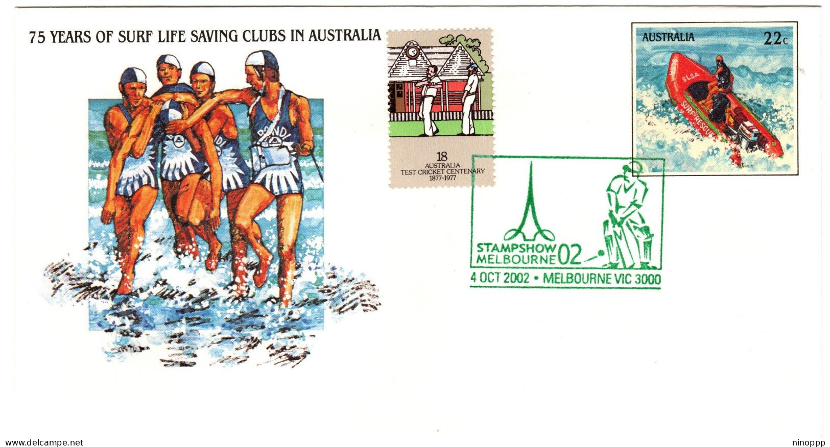 Australia 2002 Stamp Show Melbourne,green Logo Souvenir Cover - Bolli E Annullamenti