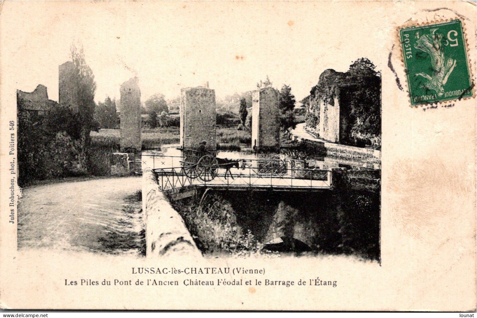 86 LUSSAC Les Châteaux - Les Piles De L'ancien Château Féodal Et Le Barrage De L'Etang - Lussac Les Chateaux