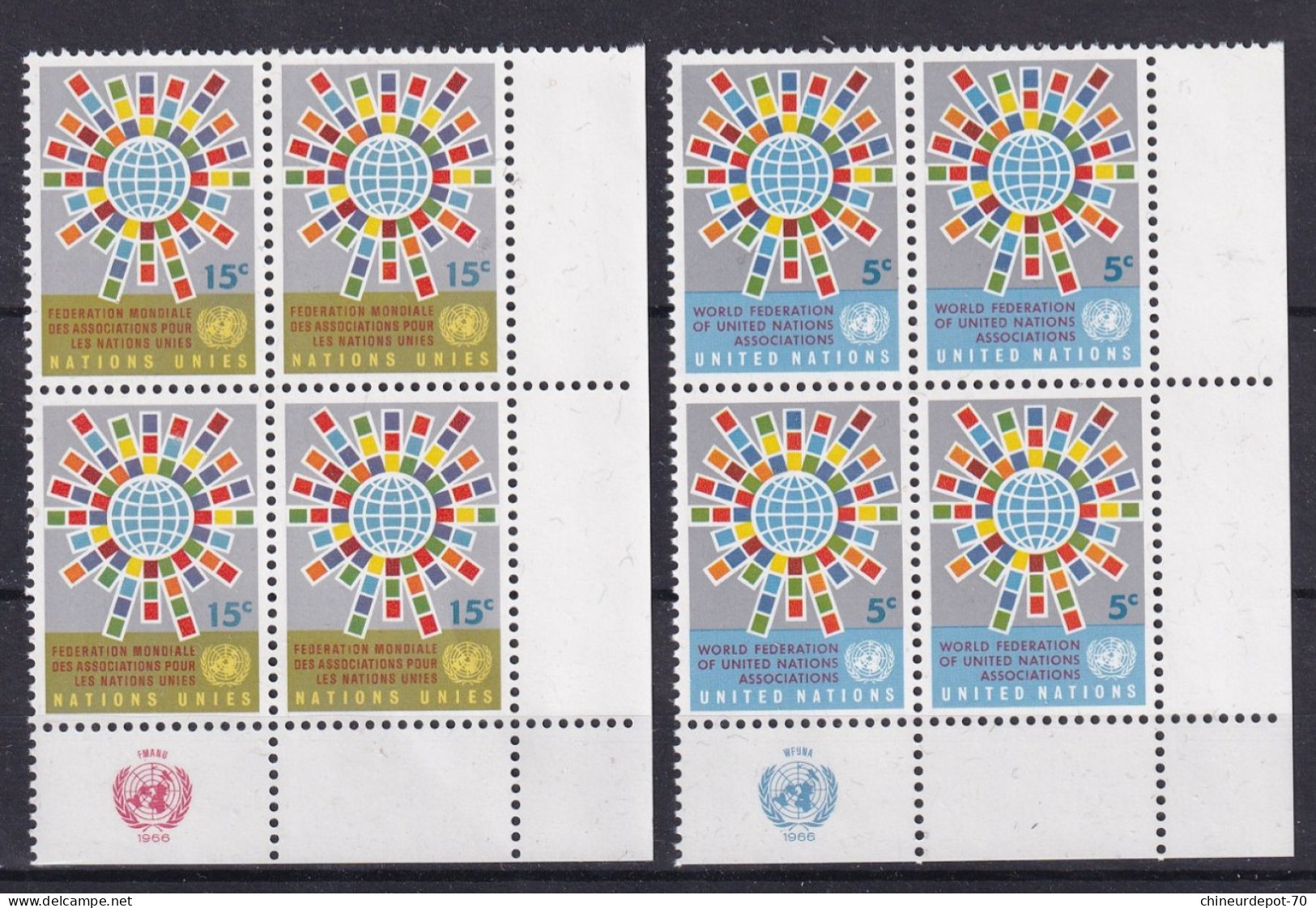 Nations Unies 1966 En Bloc De 4 Neufs Sans Charnières ** - Neufs