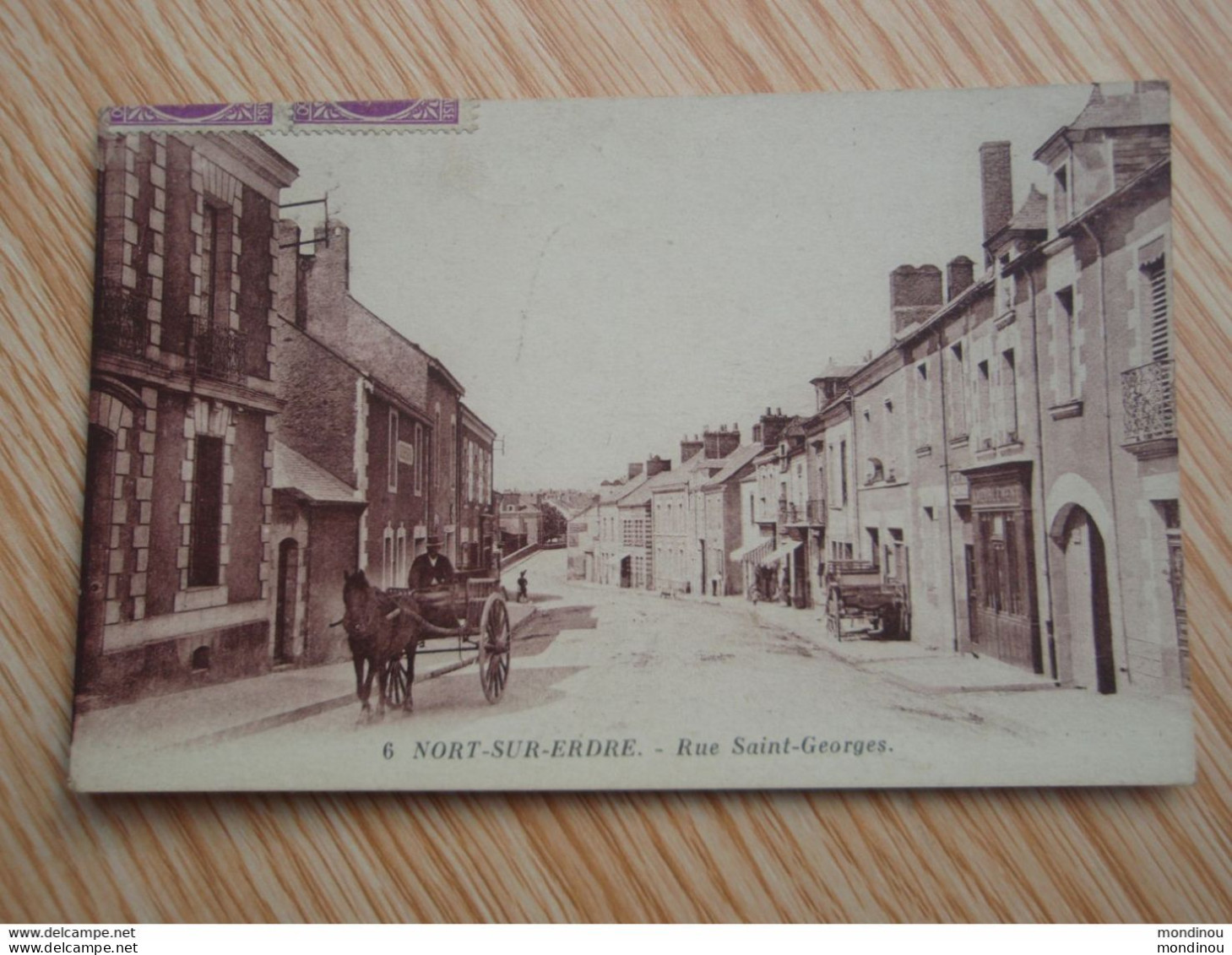 Cpa NORT-SUR-ERDRE Rue Saint-Georges. 2 Timbres 1947 - Nort Sur Erdre