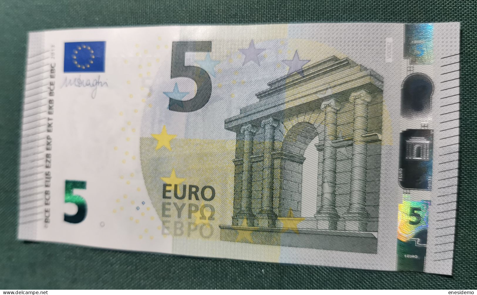 5 EURO SPAIN 2013 DRAGHI V008I2 VB SC FDS UNC. ONLY FOUR NUMBERS - 5 Euro