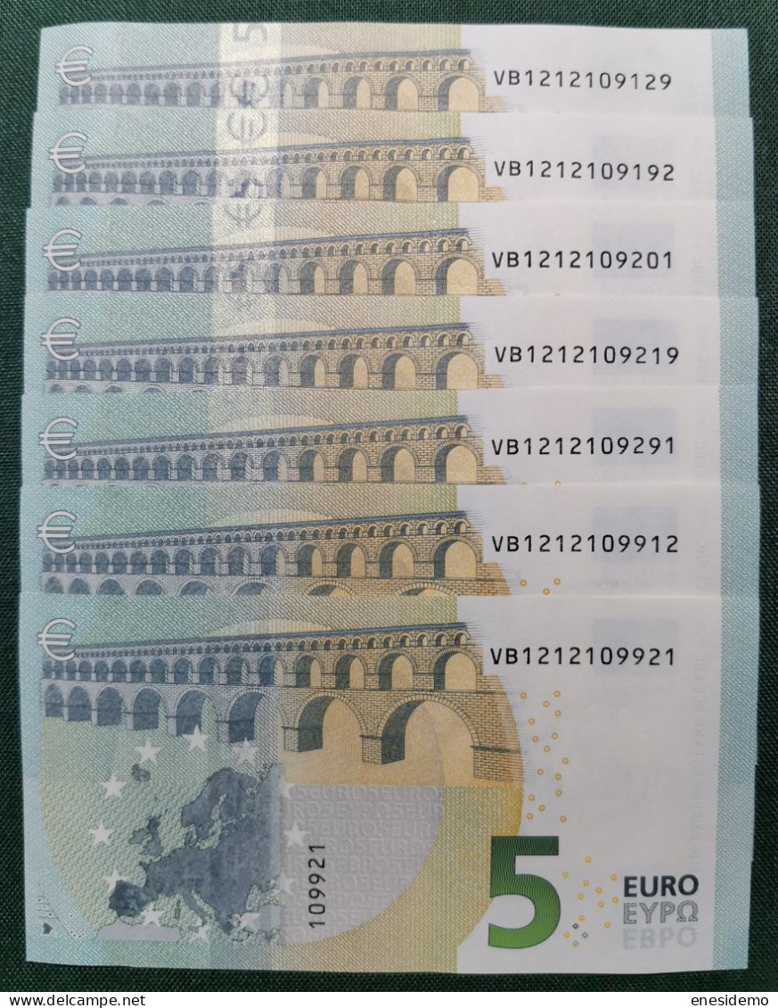 5 EURO SPAIN 2013 DRAGHI V008I2 VB SC FDS UNC. ONLY FOUR NUMBERS - 5 Euro