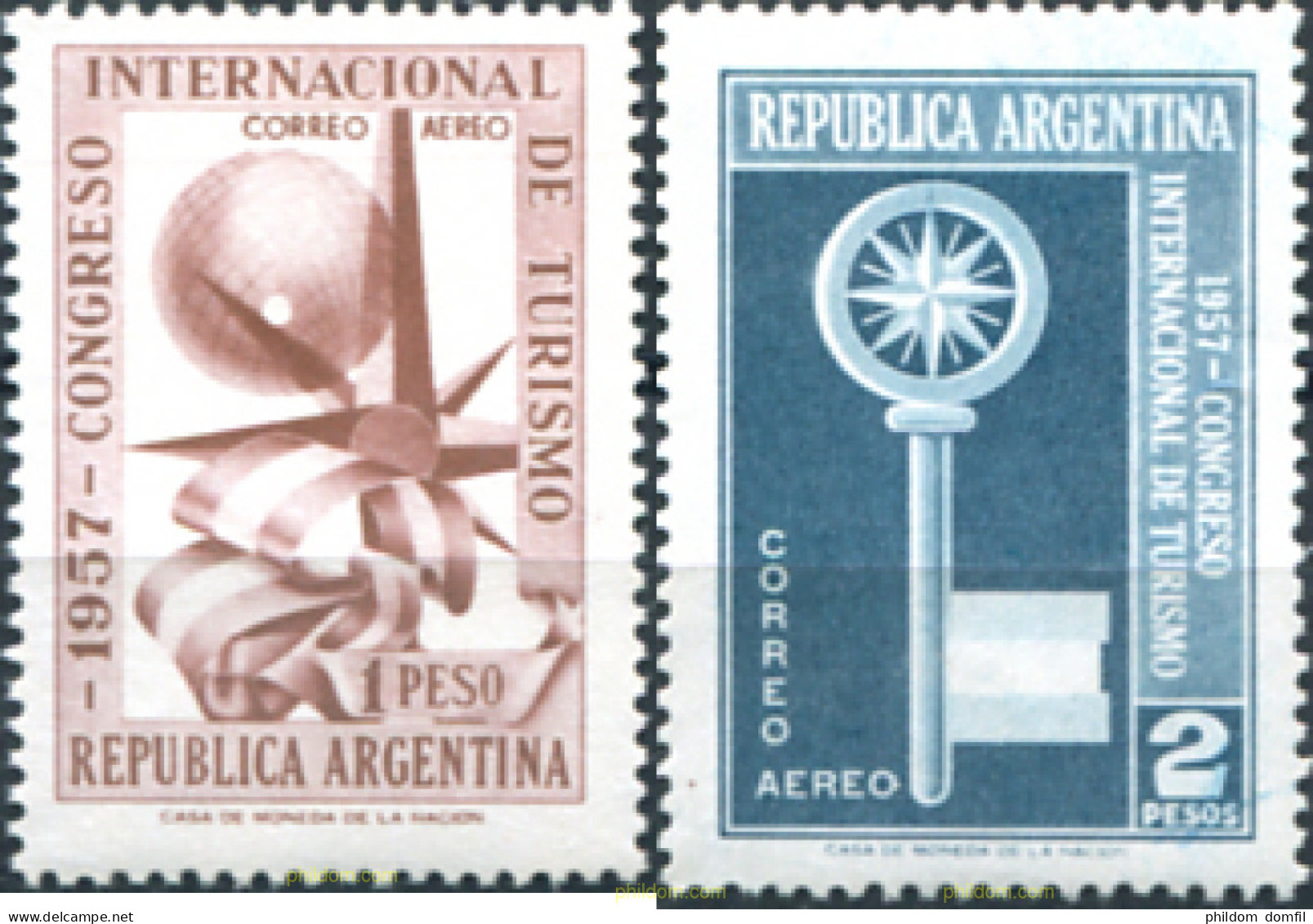 283432 MNH ARGENTINA 1957 CONGRESO INTERNACIONAL DE TURISMO - Neufs