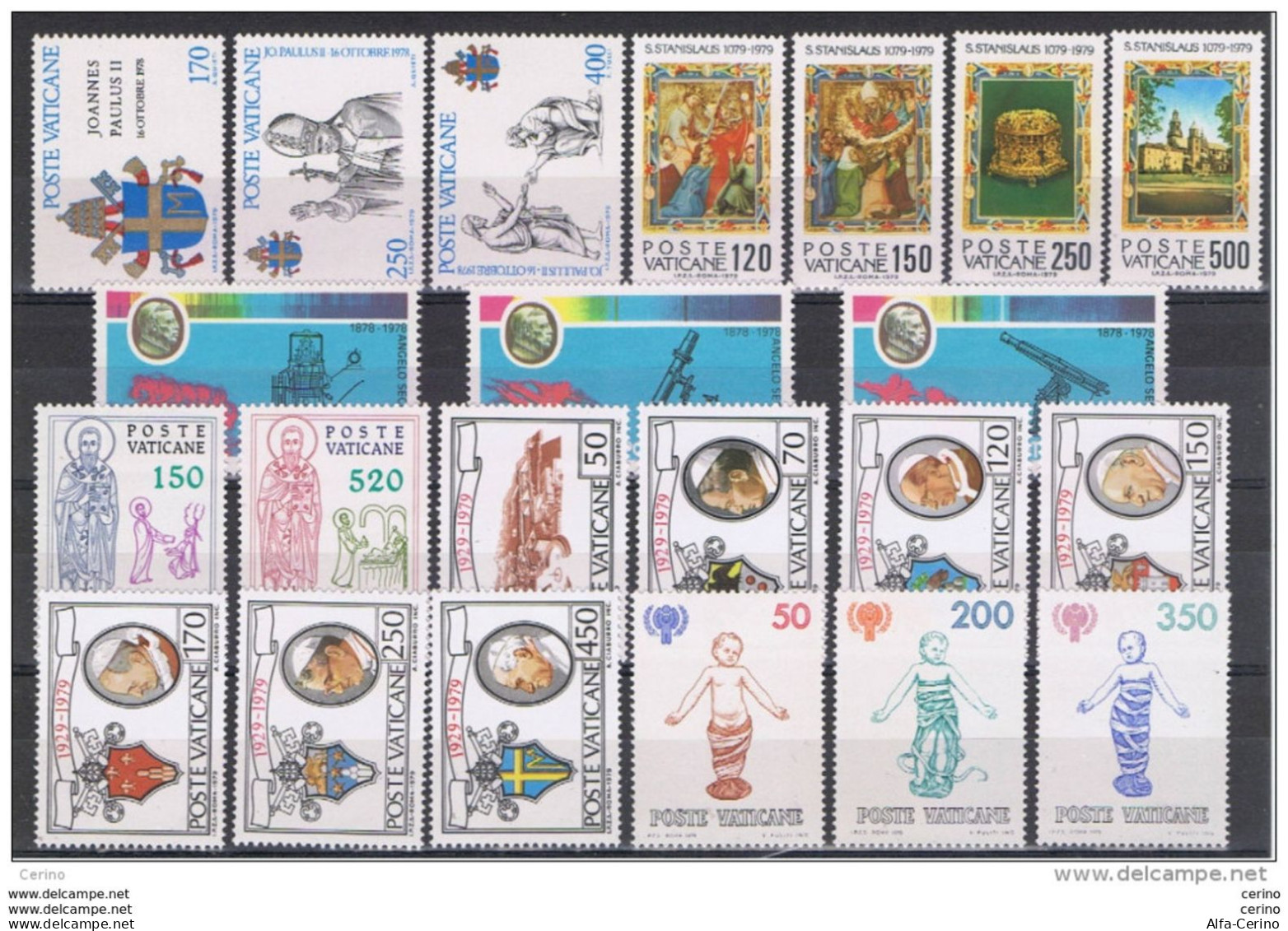 VATICANO:  1979  ANNATA  CPL. -  22  VALORI  (MANCA IL  N° 668)  N. -  SASS. 648//670 - Annate Complete