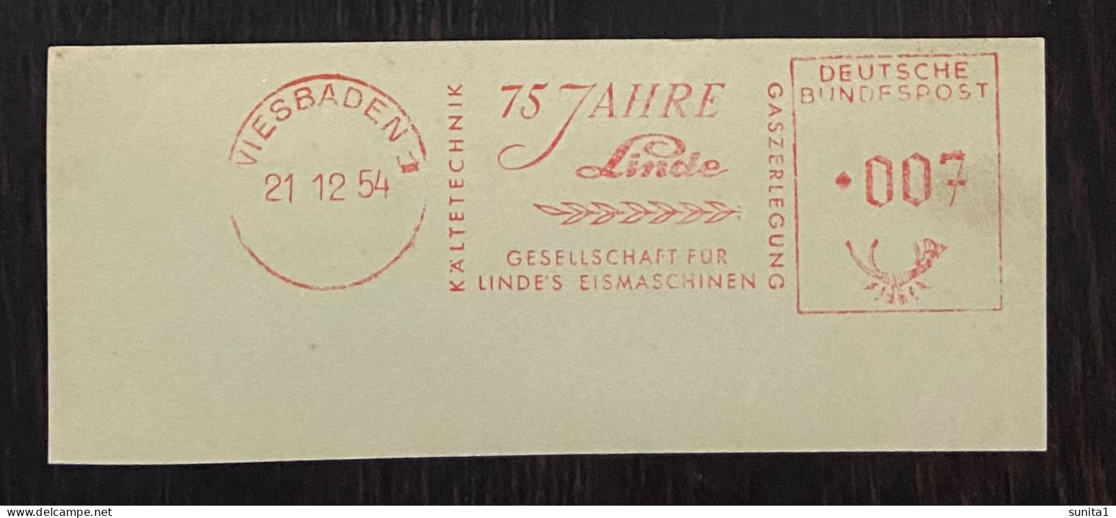 Gas, Industrial Gas, Linde, Industry, Advertisement, Meter Franking, Red Meter, Germany - Fabbriche E Imprese