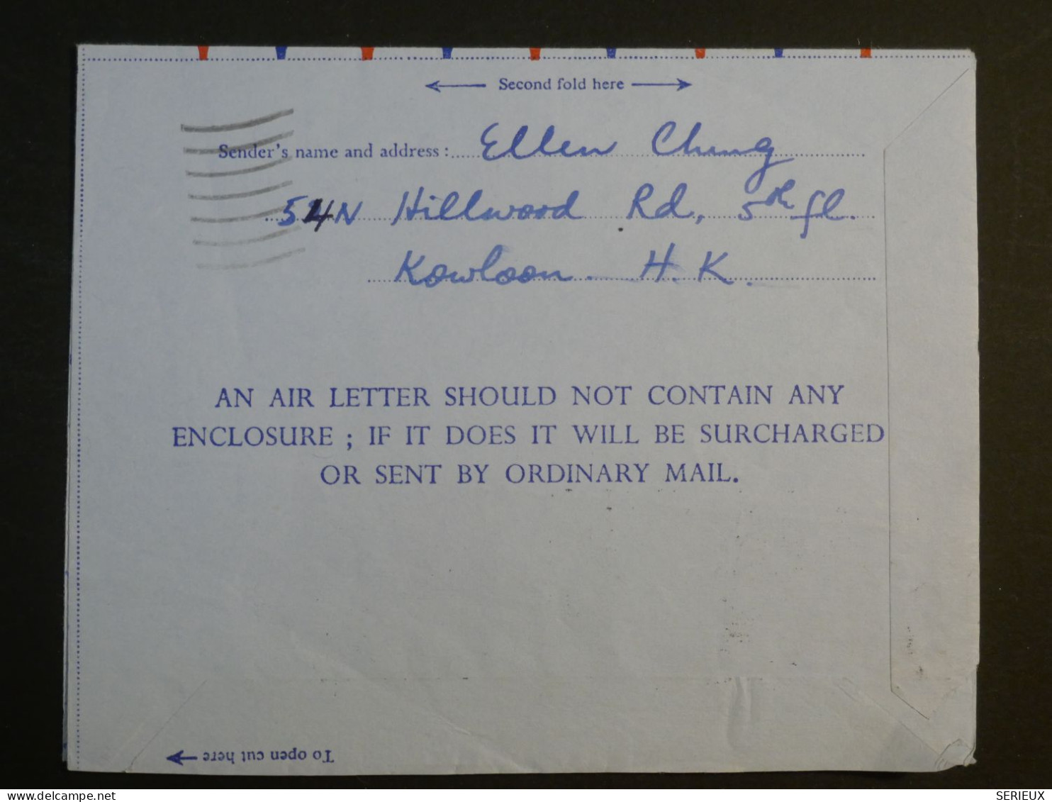 DG15 HONG KONG   BELLE . AIR LETTER   1964 A DALLAS  USA  +  +AFF.  INTERESSANT+++ - Brieven En Documenten