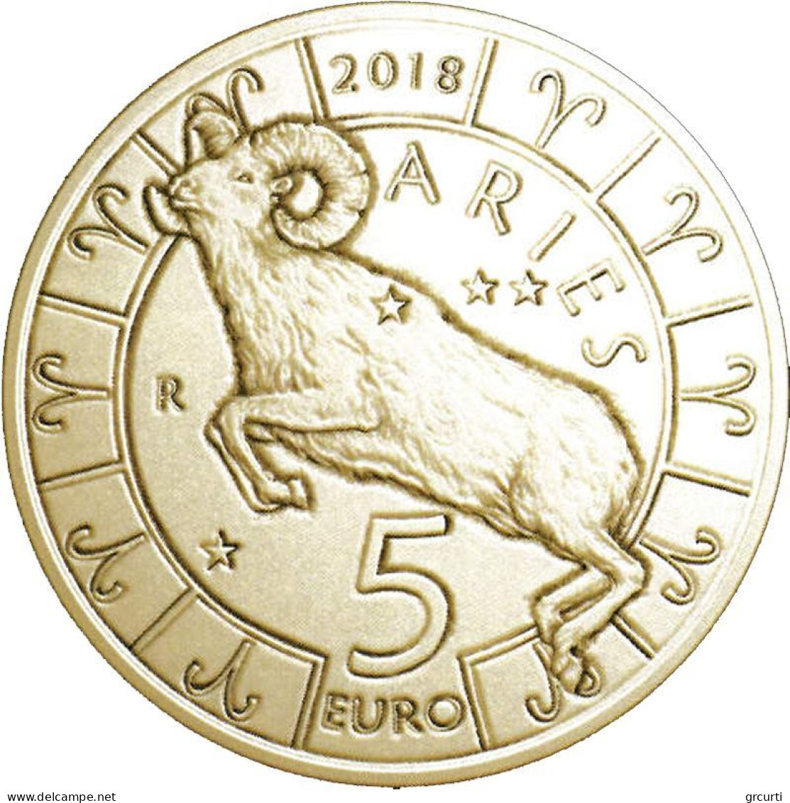 San Marino - 5 Euro 2018 - Segni Dello Zodiaco - Ariete - UC# 214 - San Marino