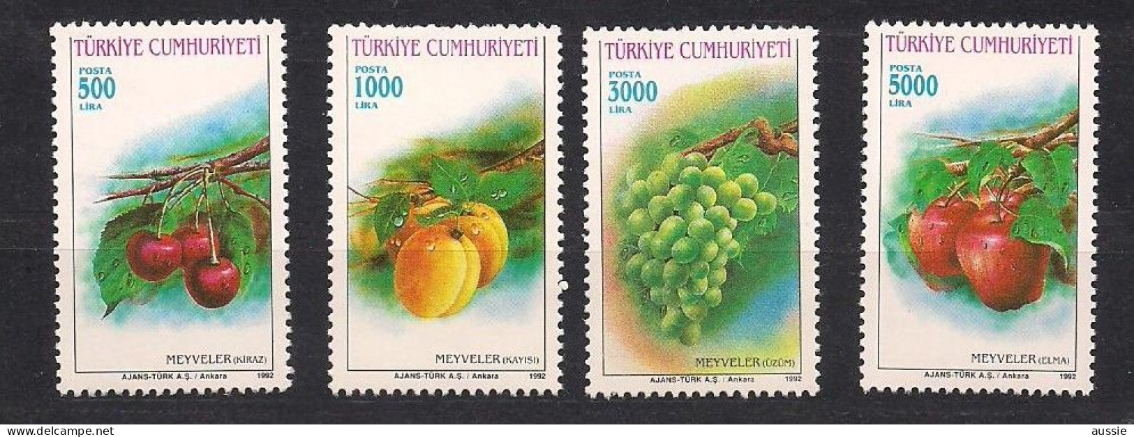Turquie Turkije 1992 Yvertn° 2717-1720 *** MNH Cote 6 € Flore Fruit - Nuovi