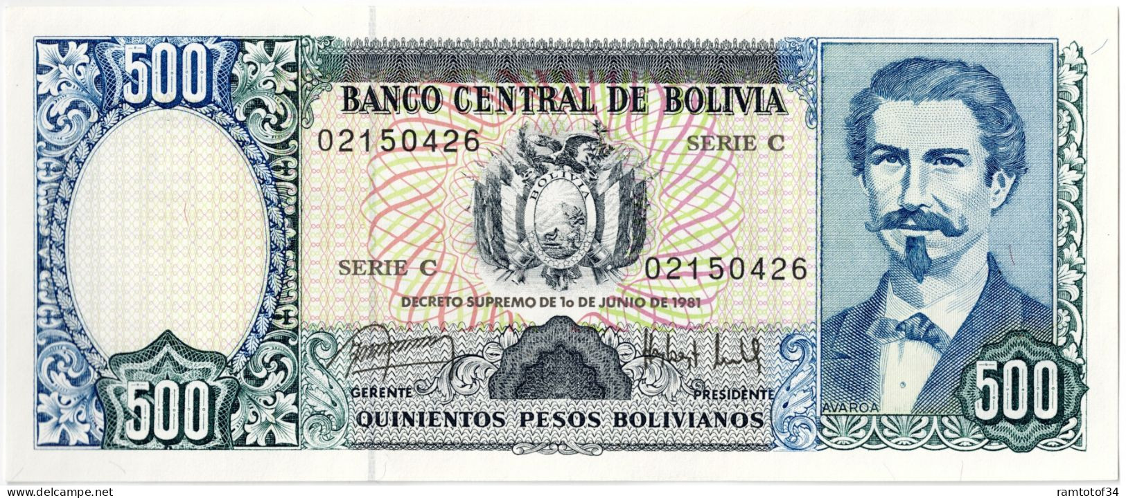 BOLIVIE - 500 Pesos Bolivianos 1981 UNC - Bolivia