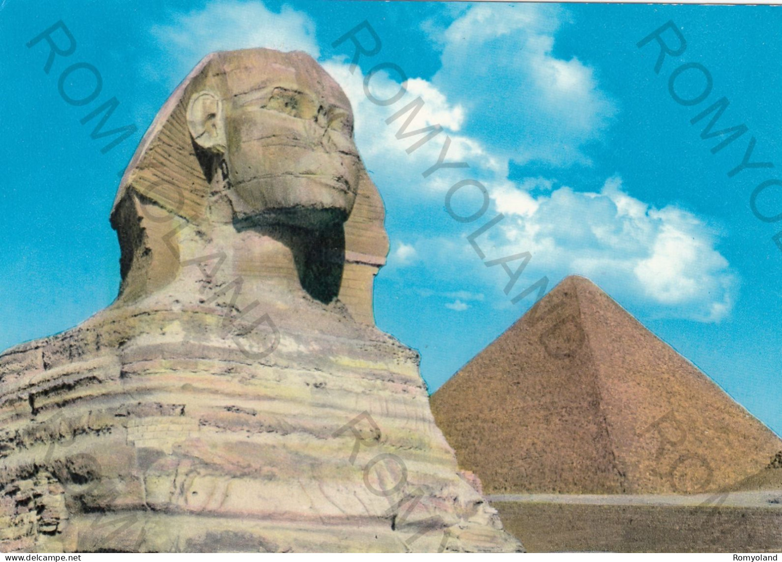 CARTOLINA  GIZA,EGITTO-THE GREAT SPHINX OF GIZA AND CHEOPS PYRAMIDS-NON VIAGGIATA - Gizeh