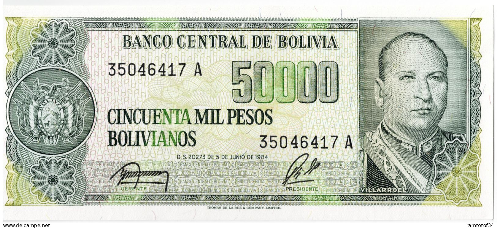 BOLIVIE - 50 000 Pesos Bolivianos 1984 UNC - Bolivien