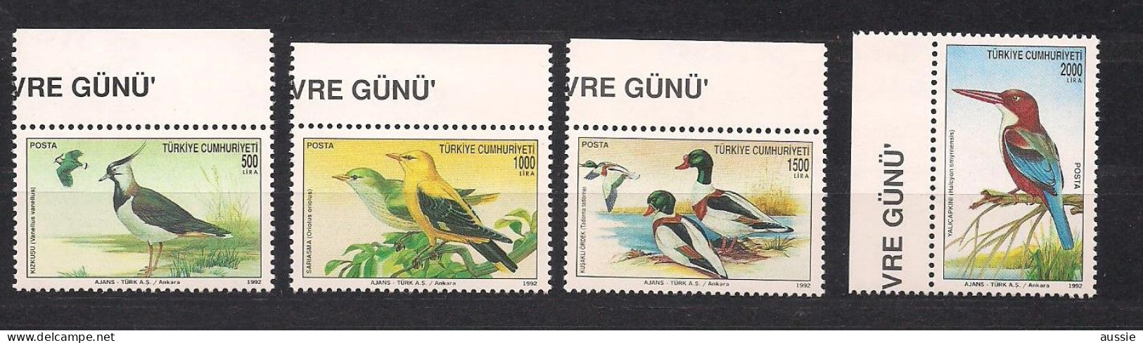 Turquie Turkije 1992 Yvertn° 2702-2705 *** MNH  Cote 5,50 € Faune Oiseaux Vogels Birds - Neufs