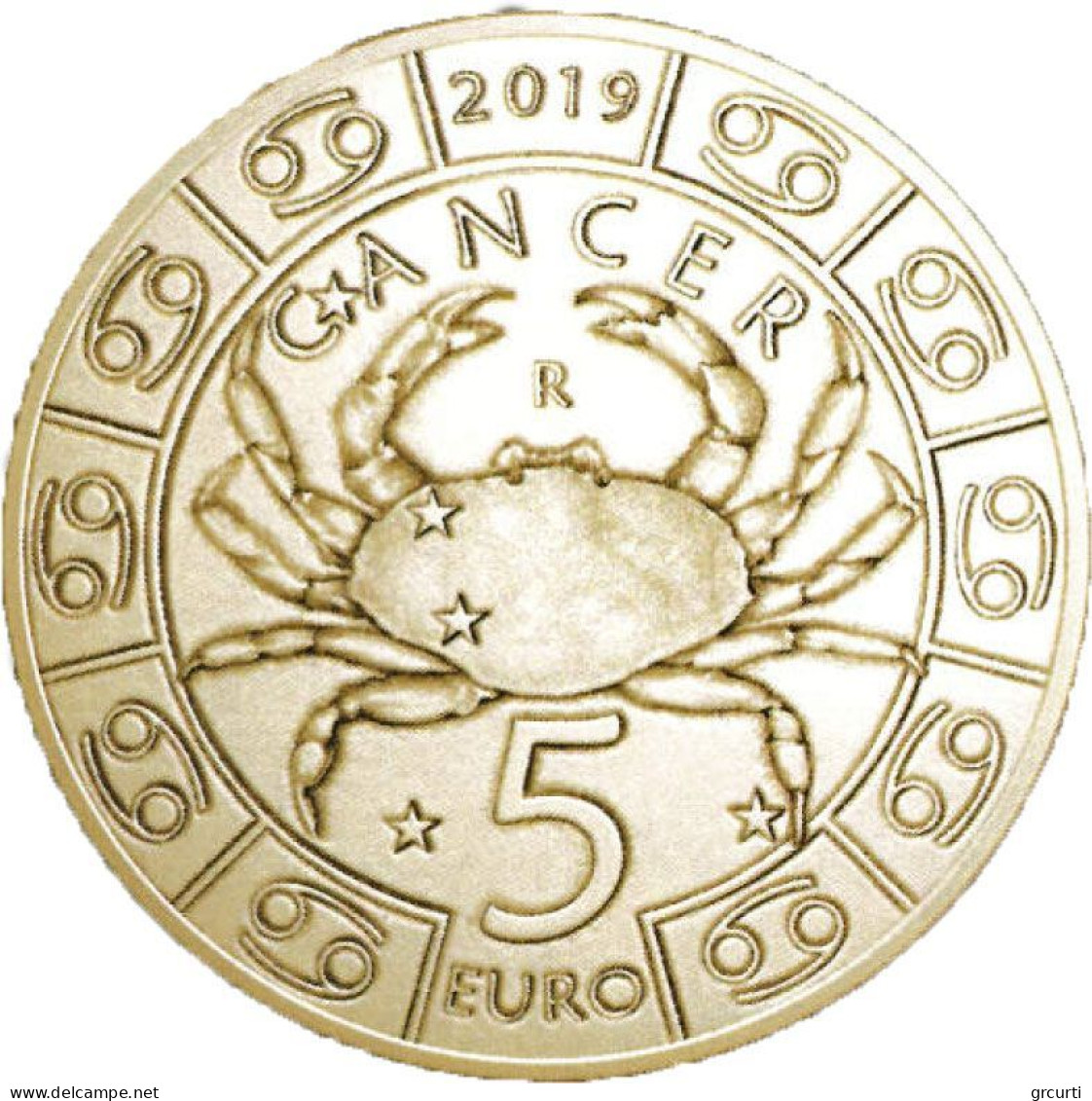 San Marino - 5 Euro 2019 - Segni Dello Zodiaco - Cancro - UC# 220 - San Marino