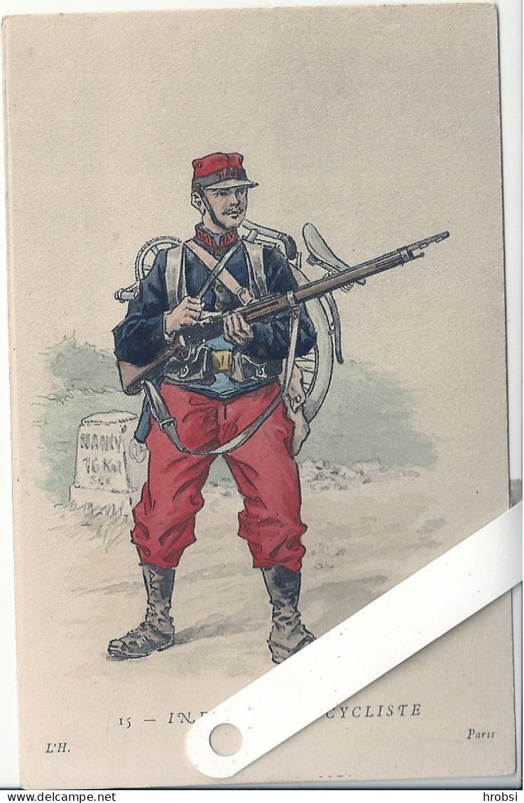 Illustrateur Kauffmann Paul, Militaria, Uniformes,  15 Infanterie Cycliste, Edition L'H - Kauffmann, Paul