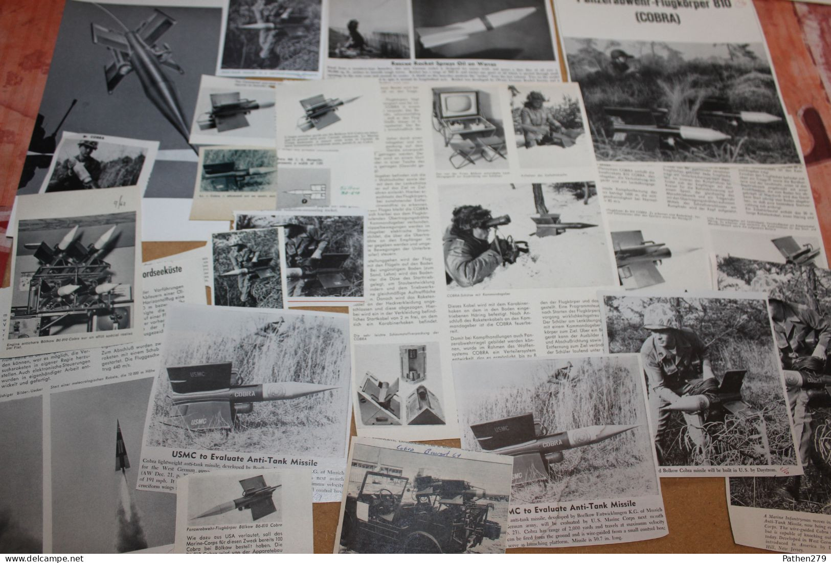 Lot De 64g D'anciennes Coupures De Presse Sur Les Missiles Allemands - Aviation