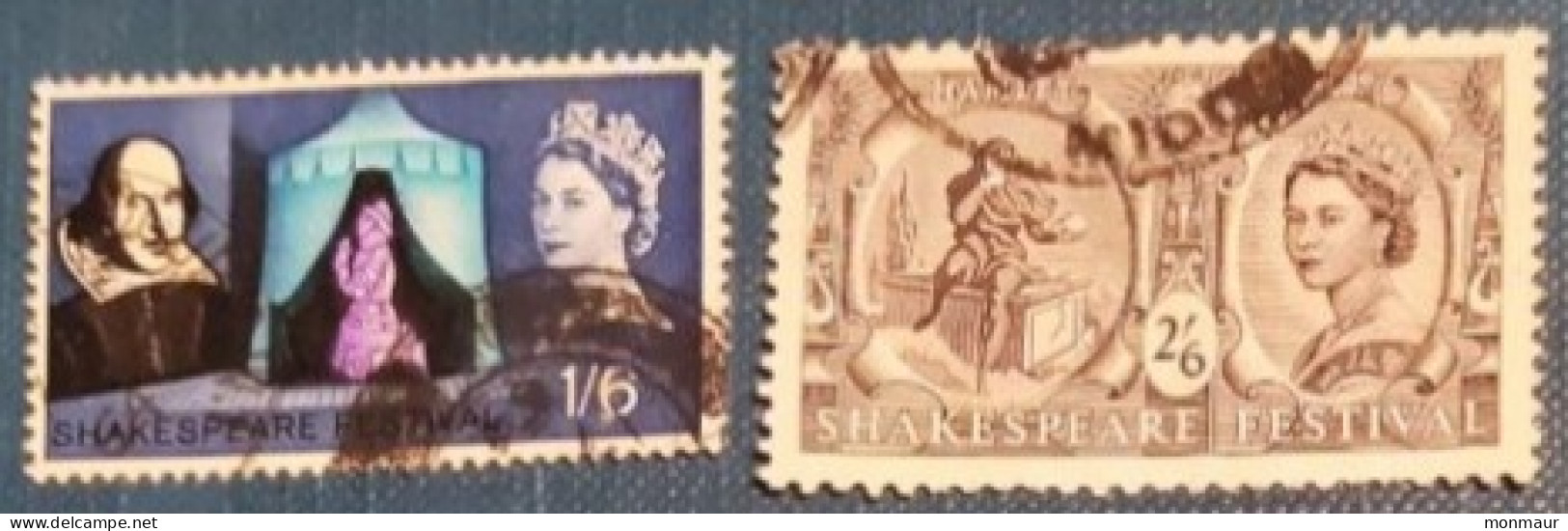 GRAN BRETAGNA 1964  YT 383-384  SHAKESPEARE - Usati