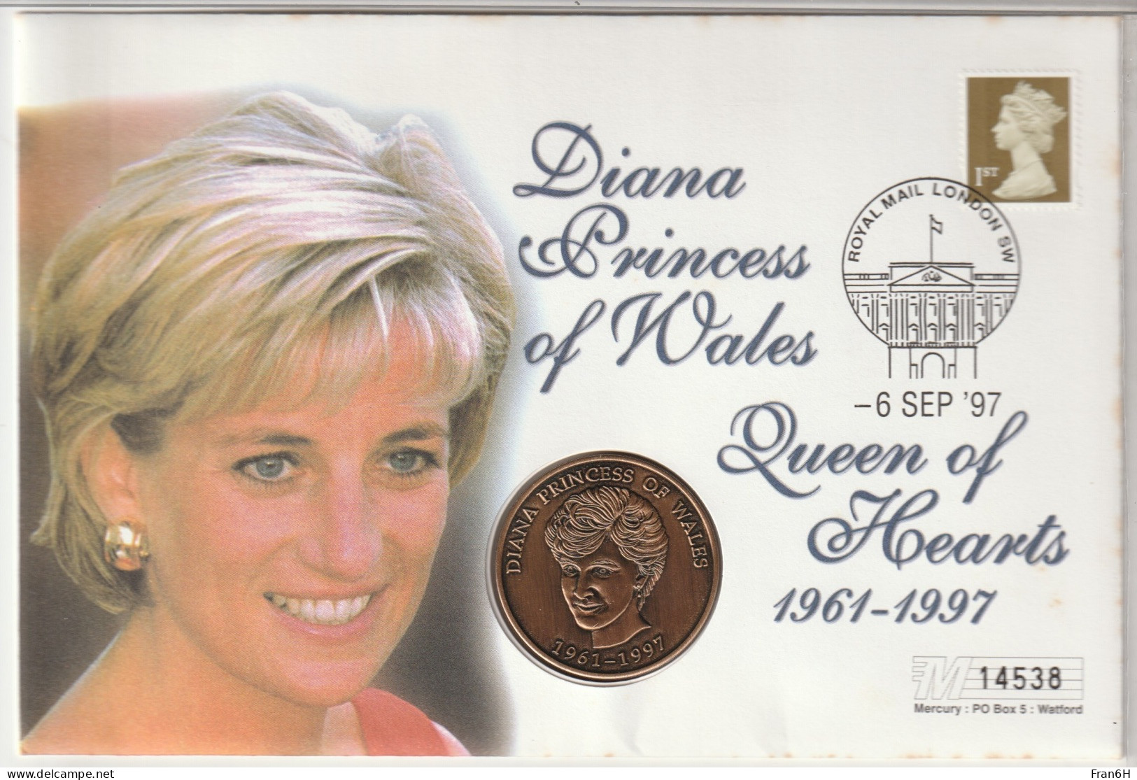 LETTRE PHILATELIQUE NUMISMATIQUE COMMEMORATIVE DIANA - Maundy Sets & Herdenkings