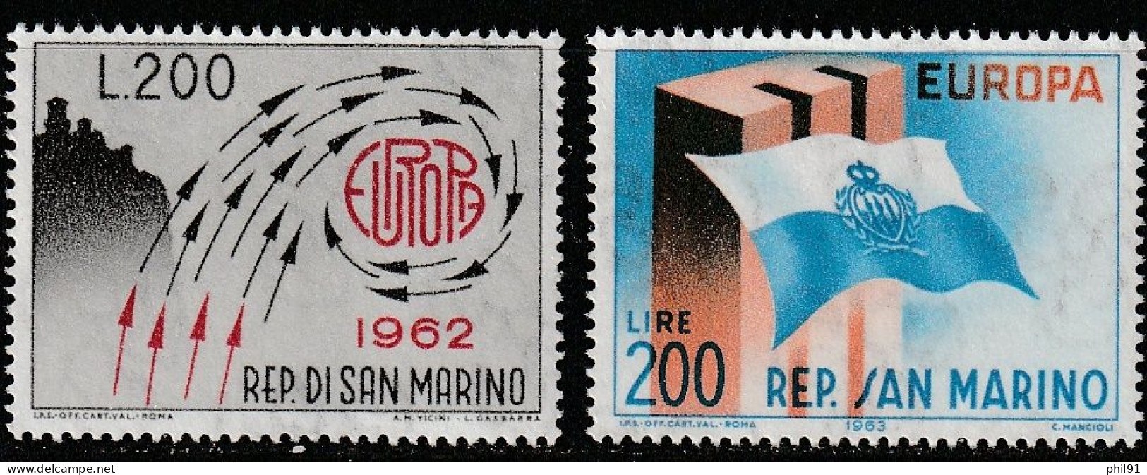 SAINT MARIN     Europa 1962 Et 1963   N° Y&T  572 Et 604  ** - Neufs