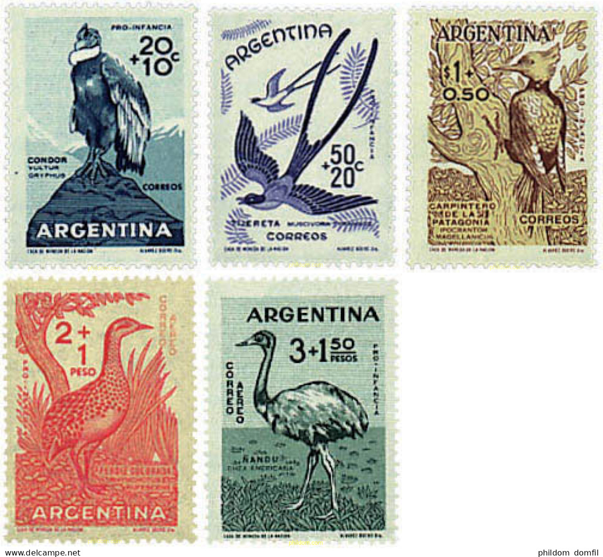 35220 MNH ARGENTINA 1960 PRO INFANCIA. AVES - Ungebraucht