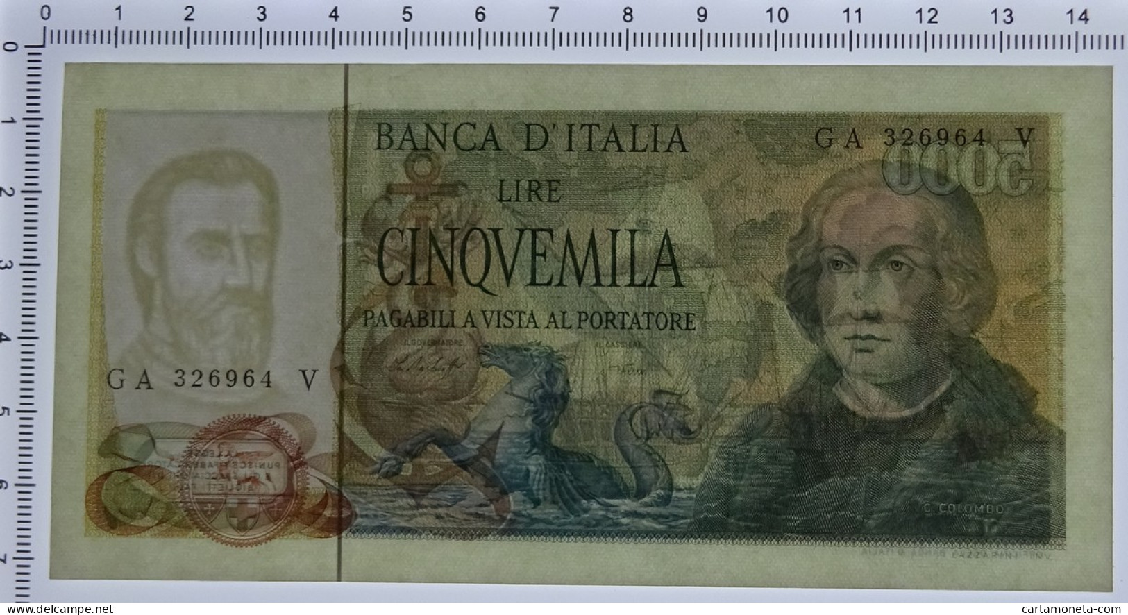 5000 LIRE CRISTOFORO COLOMBO II TIPO 10/11/1977 SUP - Other & Unclassified