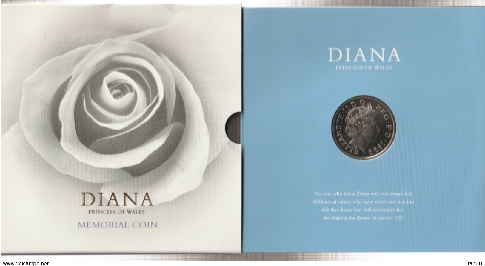 POCHETTE MONNAIE COMMEMORATIVE DIANA 5£ - 5 Pence & 5 New Pence