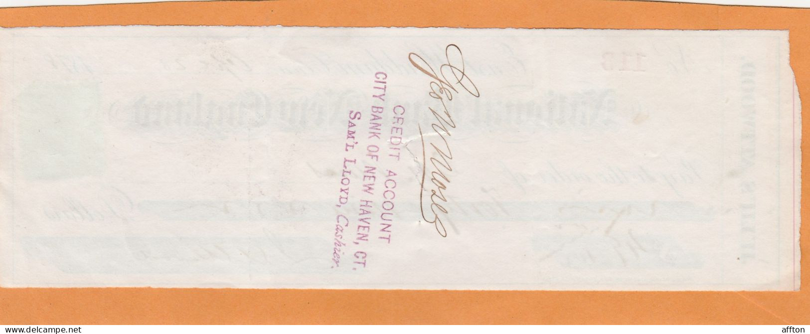 United States Old Check Cheques - Schecks  Und Reiseschecks