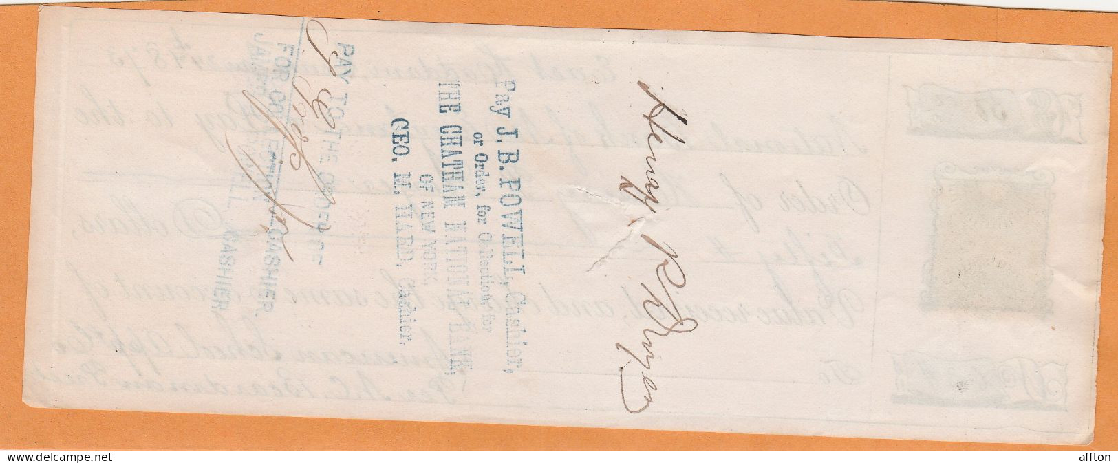 United States Old Check Cheques - Schecks  Und Reiseschecks