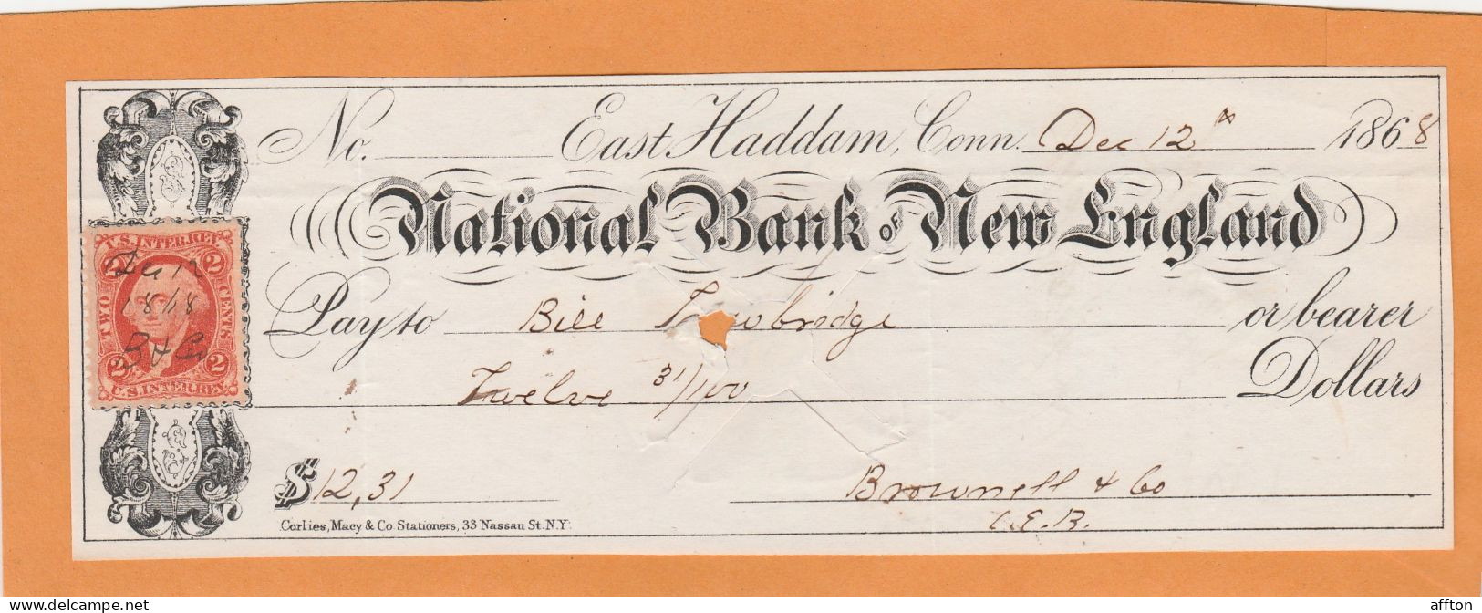 United States Old Check Cheques - Schecks  Und Reiseschecks