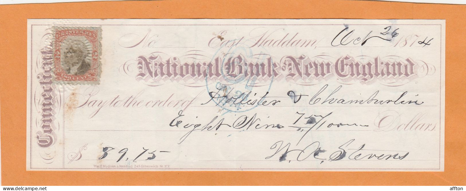 United States Old Check Cheques - Schecks  Und Reiseschecks