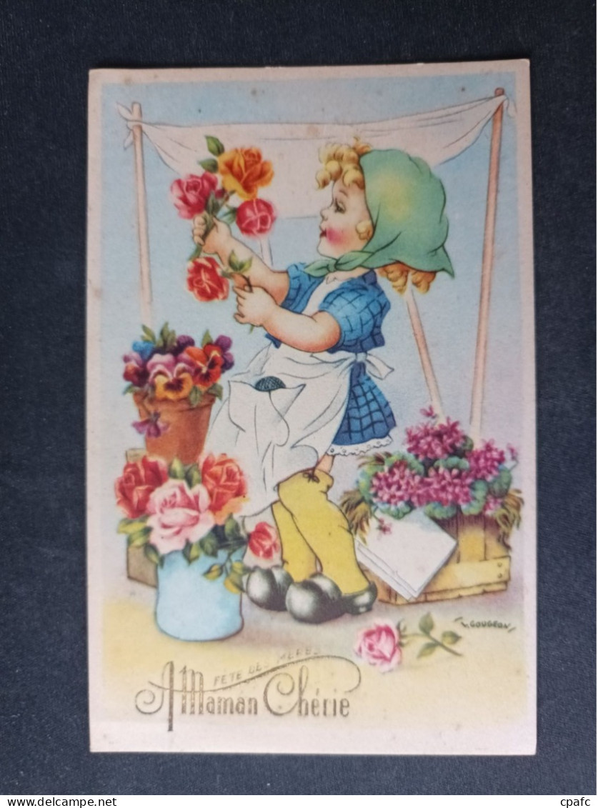 Enfant Fleuriste Illustré Par T. Gougeon - Fête Des Mères "Maman Chérie" - Gougeon