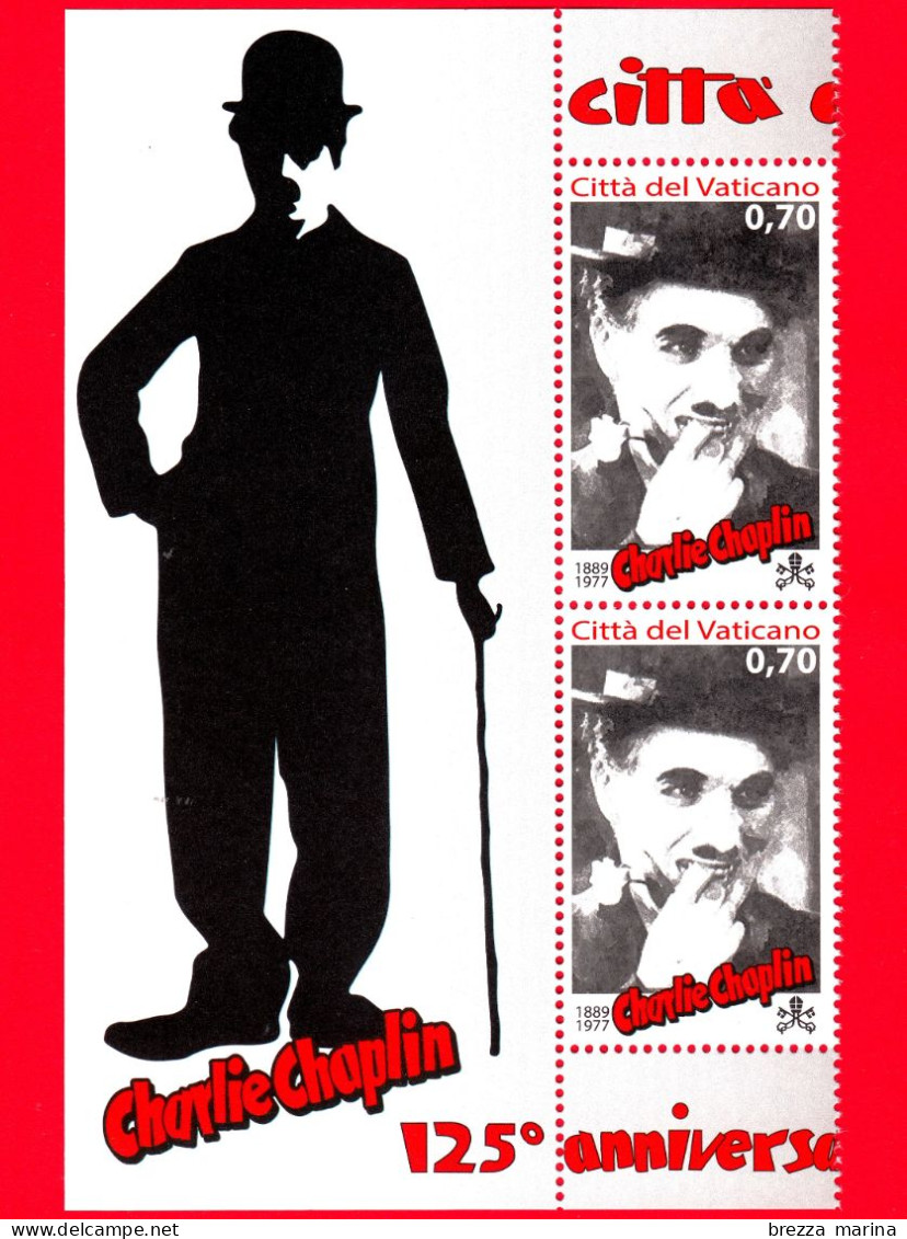 Nuovo - MNH - VATICANO - 2014 - 125º Anni Della Nascita Di Charlie Chaplin - Ritratto - 0,70 € - Coppia - Neufs