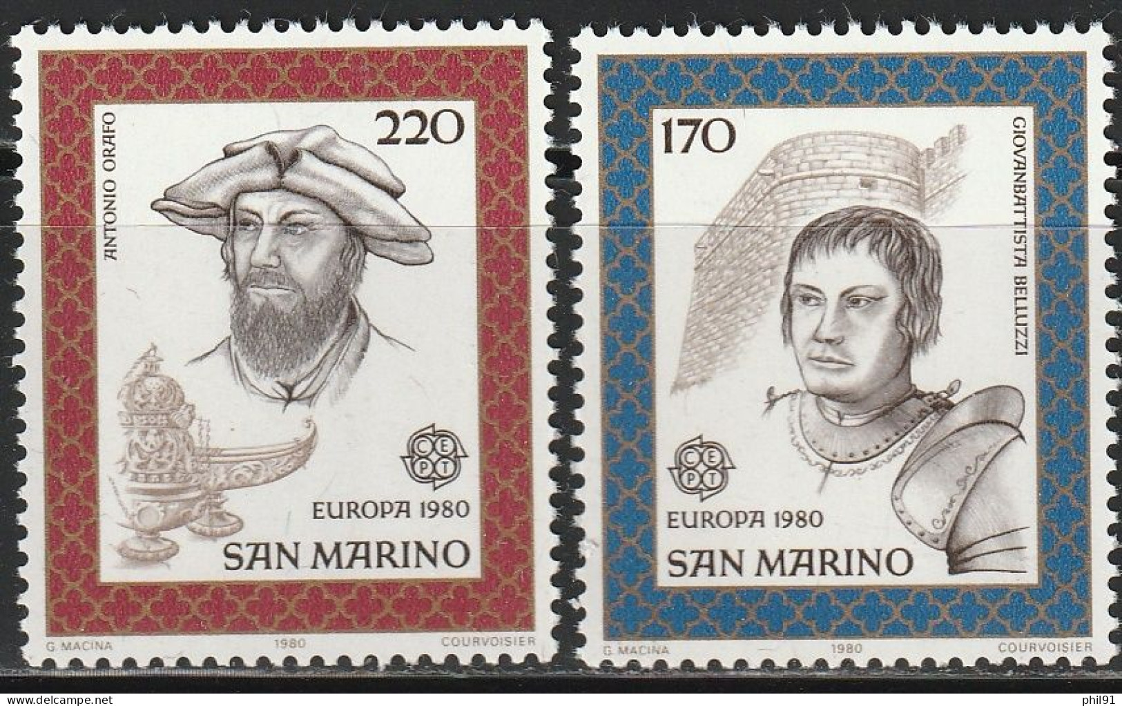 SAINT MARIN     Europa 1980   N° Y&T  1011 Et 1012  ** - Neufs