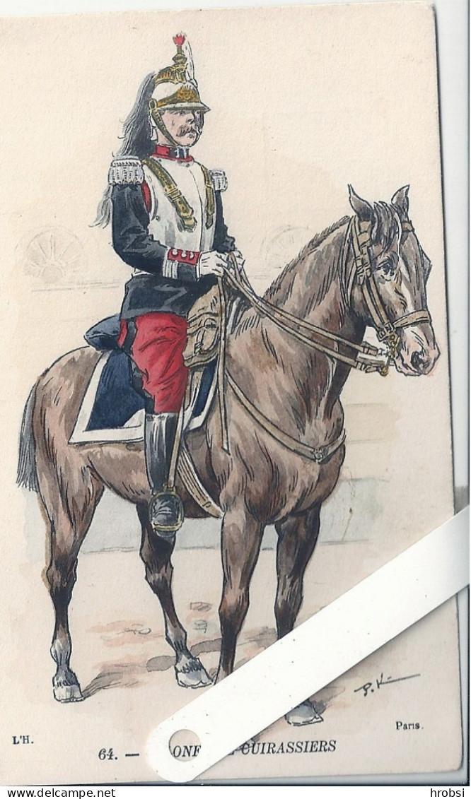 Illustrateur Kauffmann Paul, Militaria, Uniformes,  64 Colonel Des Cuirassiers , Cheval,  Edition L'H - Kauffmann, Paul