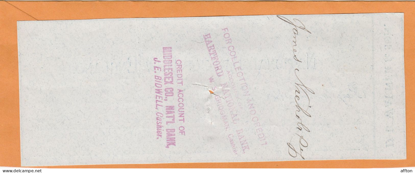 United States Old Check Cheques - Cheques & Traveler's Cheques