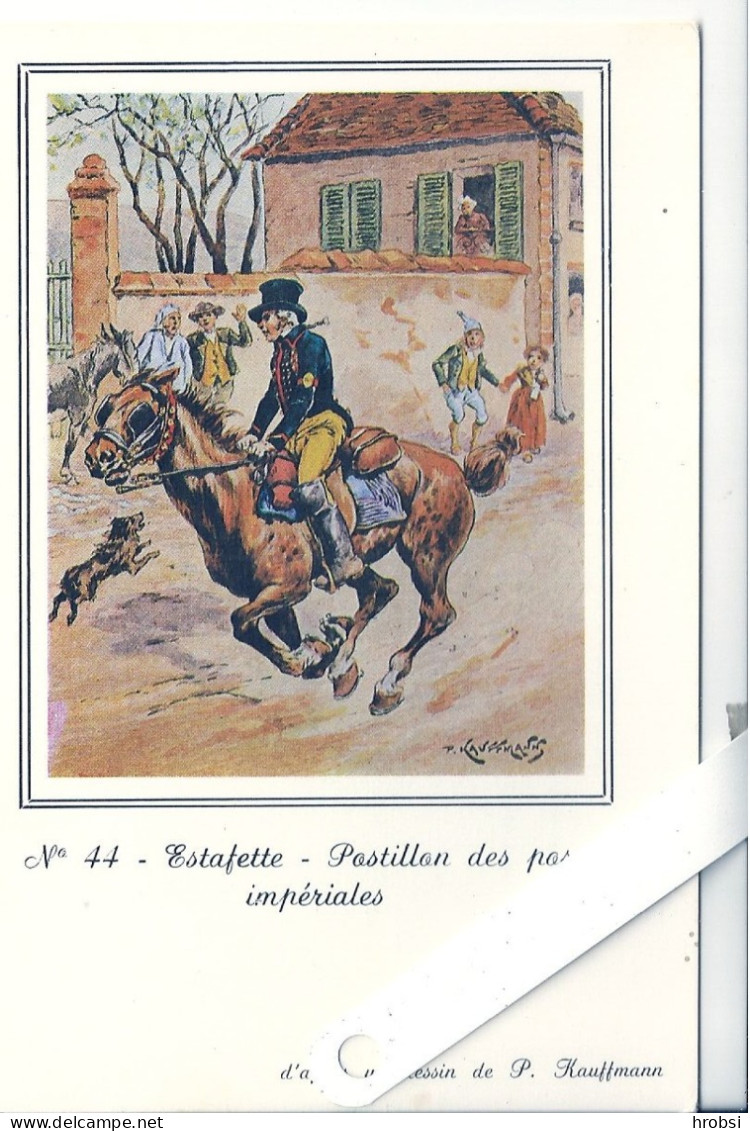 Illustrateur Kauffmann Paul, Militaria, Uniformes,  44 Estaphette, Postillon Des Postes Impériale , Cheval,  Edition CER - Kauffmann, Paul