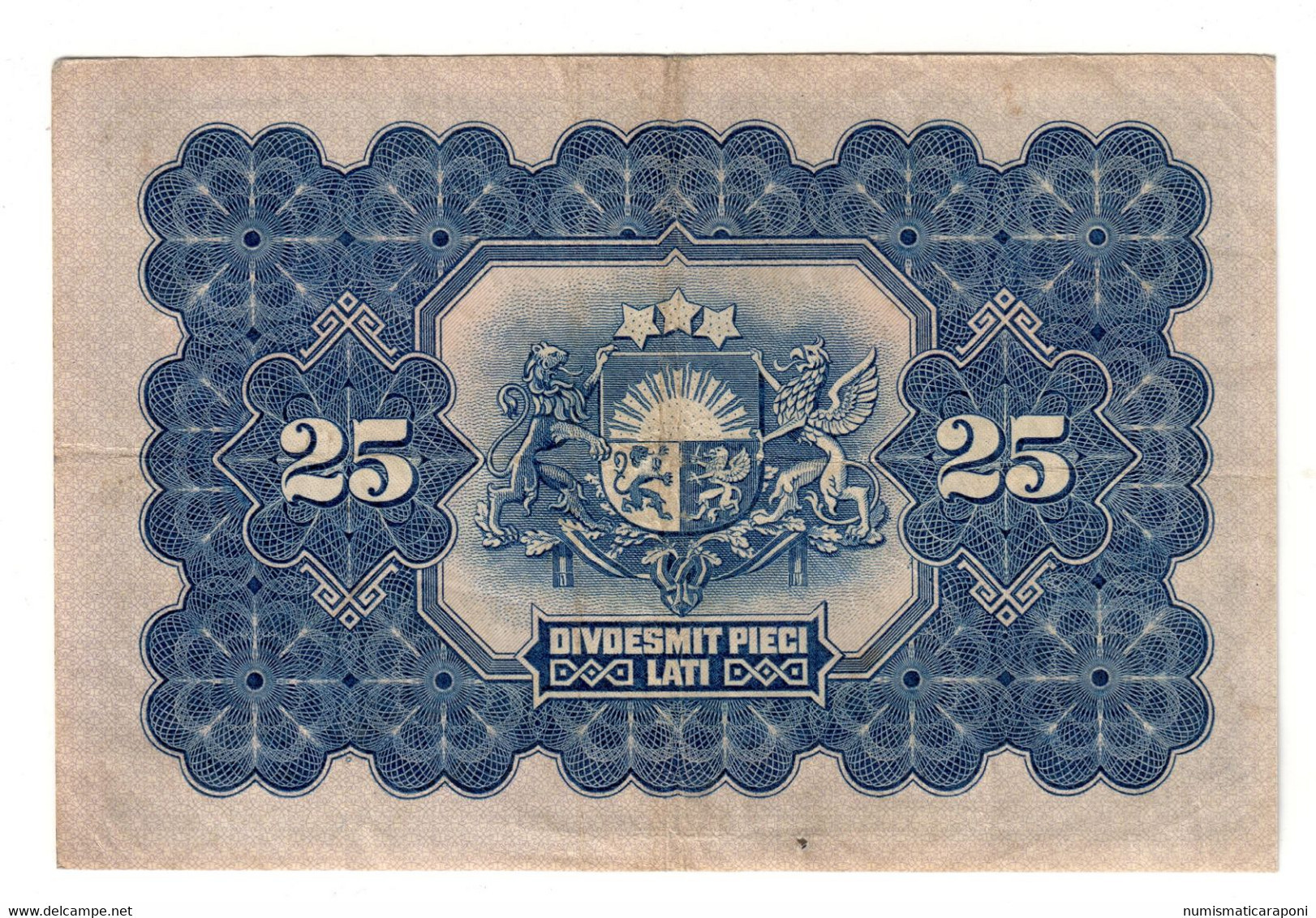 Lettonia LATVIA LETTLAND 25 LATU 1928 PICK#18 VF BB Forellino LOTTO 1734 - Lettonie