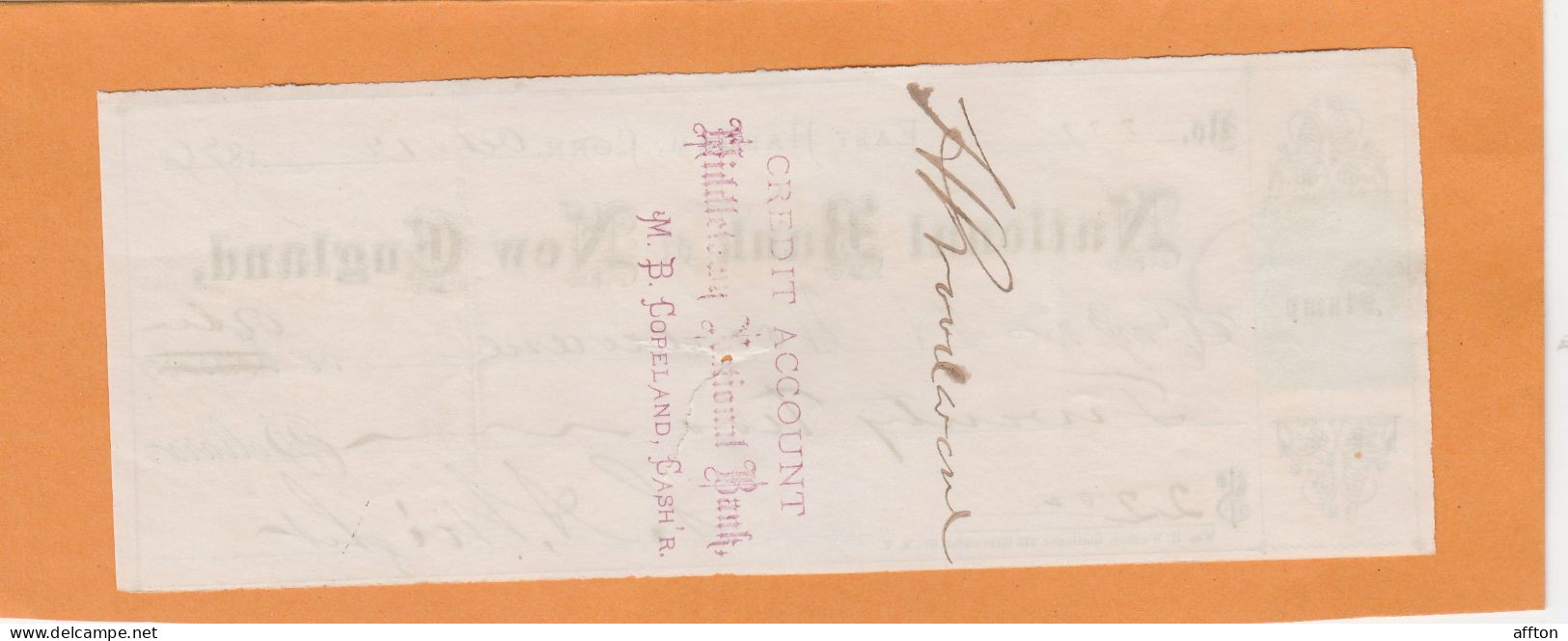 United States Old Check Cheques - Schecks  Und Reiseschecks