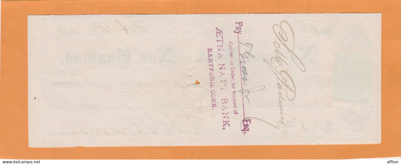 United States Old Check Cheques - Chèques & Chèques De Voyage