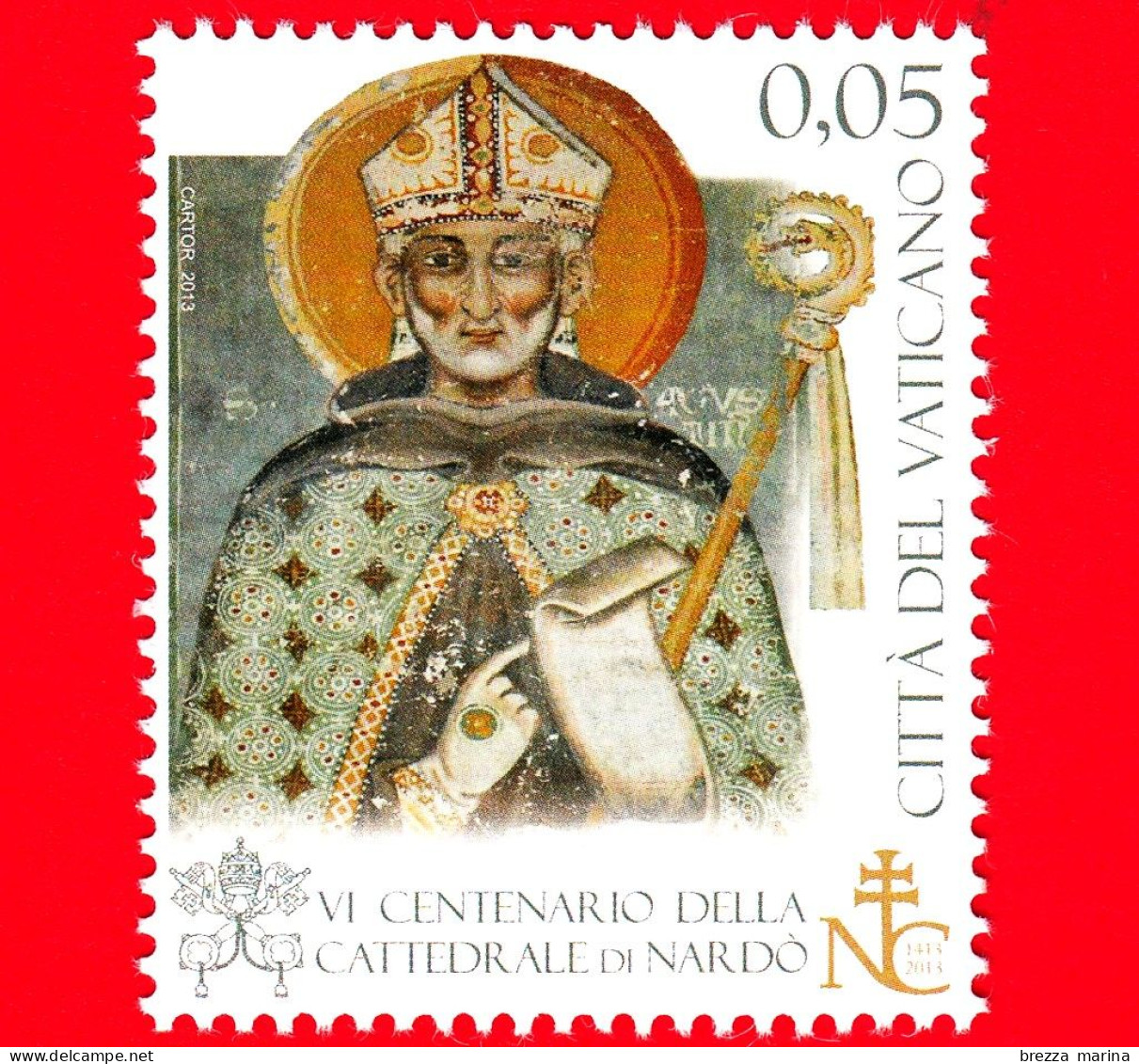Nuovo - VATICANO - 2013 - Cattedrale Di Santa Maria Di Nardò - Vescovo S. Agostino - 0,05 € - Unused Stamps