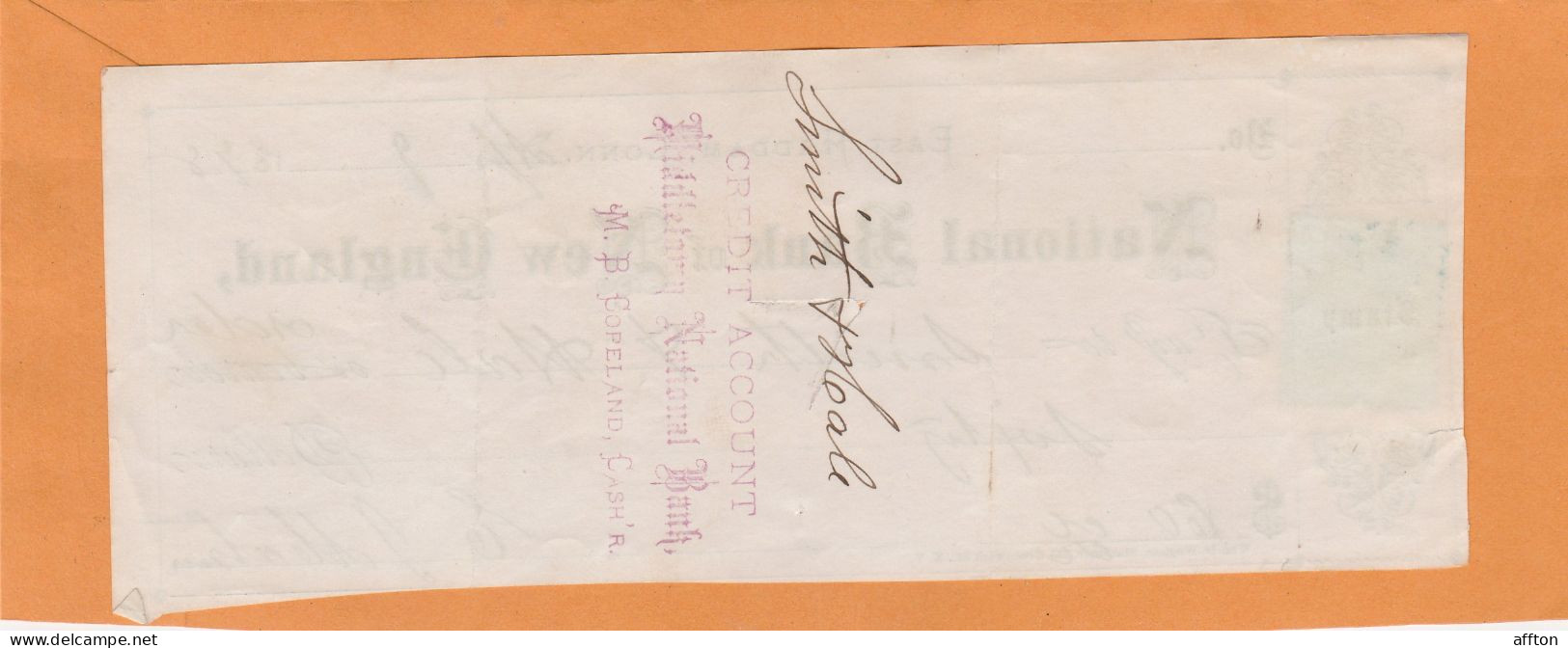 United States Old Check Cheques - Schecks  Und Reiseschecks