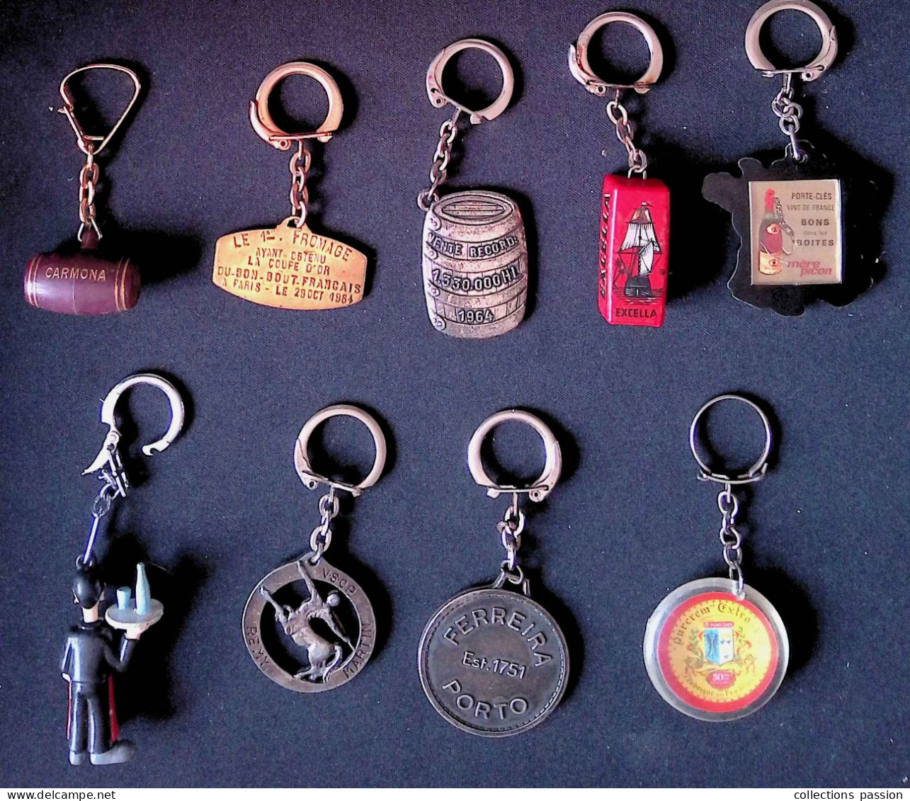 Porte Clefs, Clés, Porto Barros, Caprice Des Dieux, Kronenbourg 1984........, LOT DE 9 PORTE CLES Frais Fr 4.95 E - Key-rings