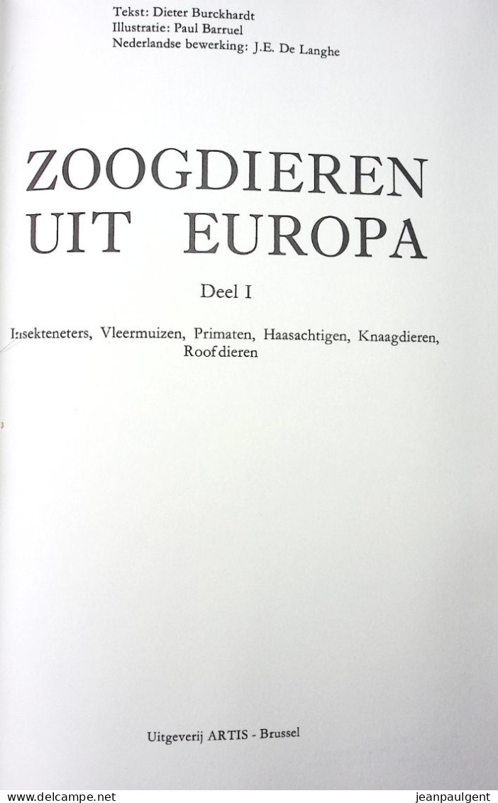 Dieter Burckhardt - Zoogdieren Uit Europa, Delen 1 En 2 - Aardrijkskunde