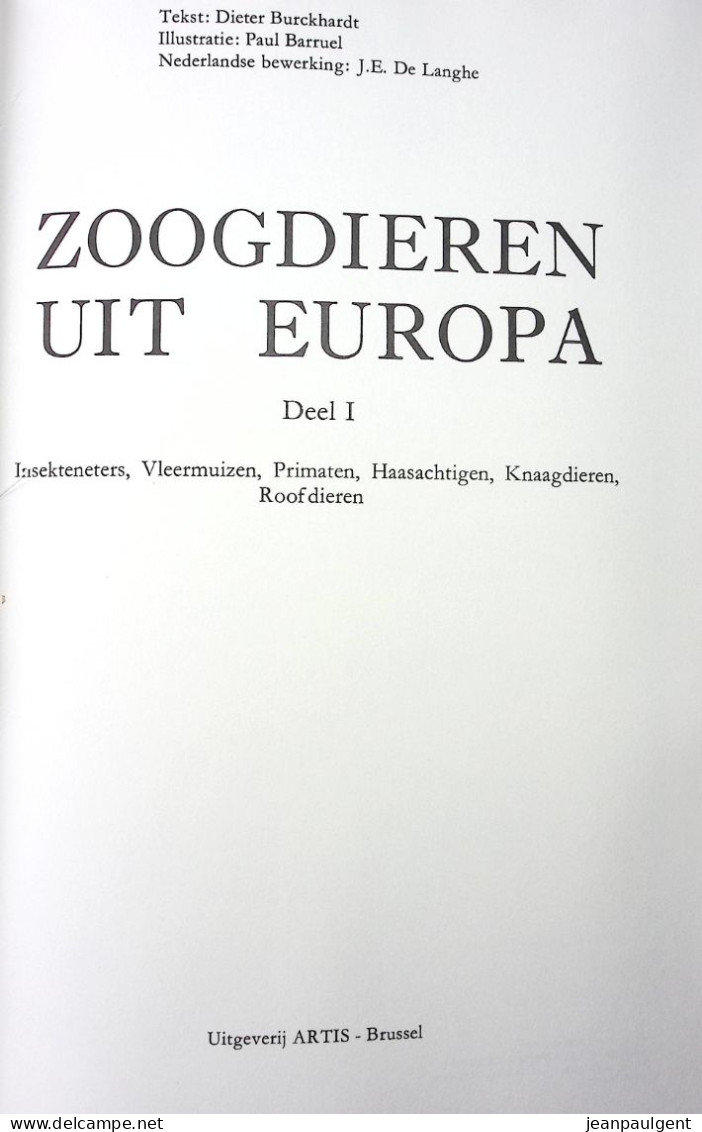 Dieter Burckhardt - Zoogdieren Uit Europa, Delen 1 En 2 - Géographie